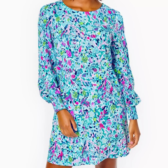 Lilly Pulitzer Dresses & Skirts - Lilly Pulitzer $108 ditsy underwater print long sleeve dress sz S in EUC